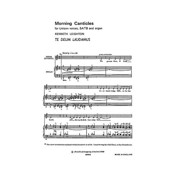 Kenneth Leighton: Te Deum Morning Canticles