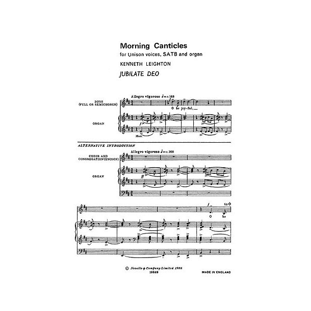 Kenneth Leighton: Jubilate Deo From Morning Canticles