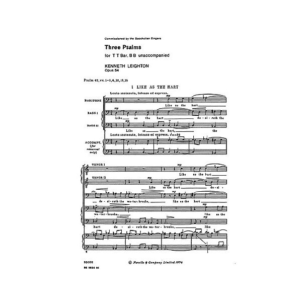 Kenneth Leighton: Three Psalms Op.54