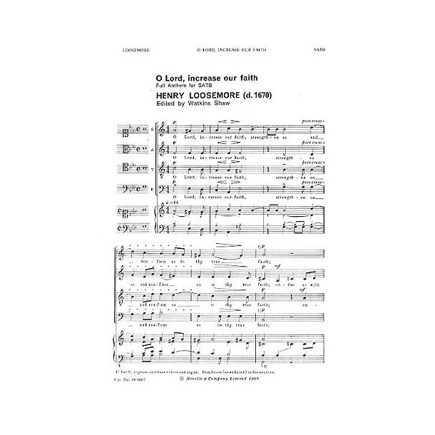 Henry Loosemore: O Lord, Increase Our Faith