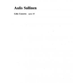 Sallinen: Concerto For Cello (Study Score)