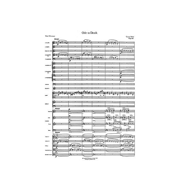 Gustav Holst: Ode To Death Op.38 (Study Score)