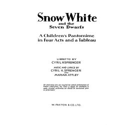 Snow White And The Seven Dwarfs Voice And Piano