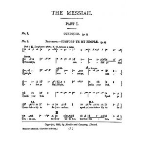 Handel, Gf Messiah Tonic Sol Fa (Prout) V/S