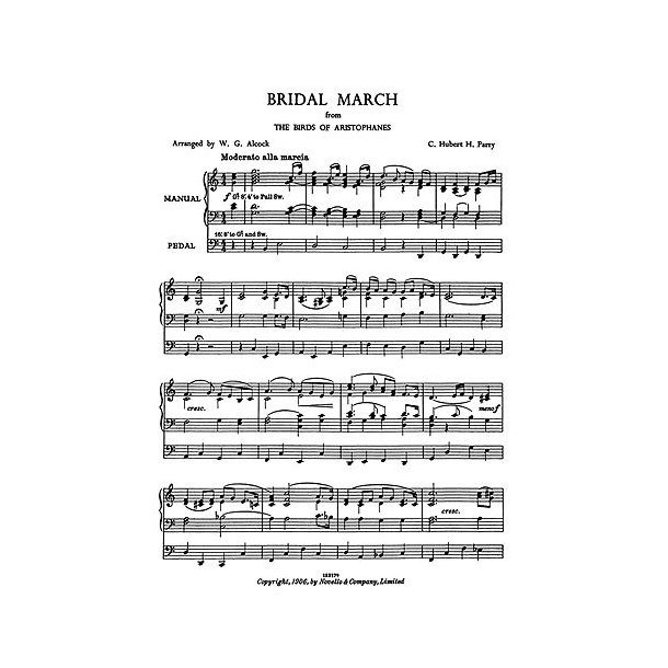 C. Hubert Parry: Bridal March (Birds Of Aristophanes) For Organ