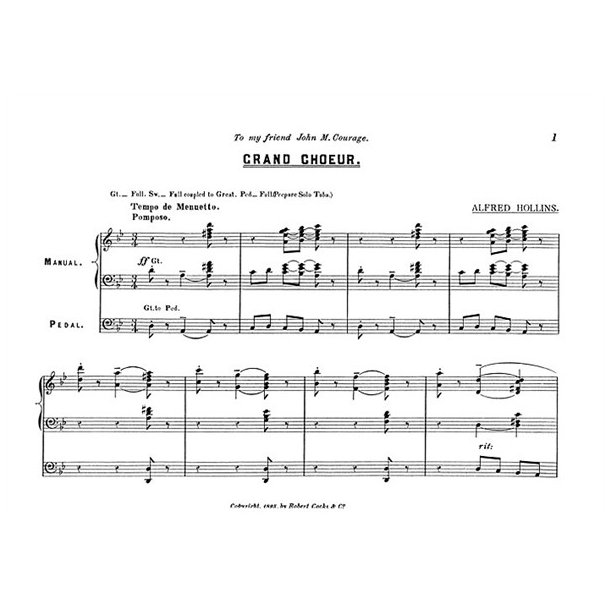 Alfred Hollins: Grand Choeur No.1 For Organ