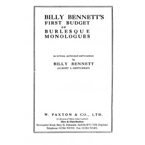 Billy Bennett: First Budget Of Burlesque Monologues