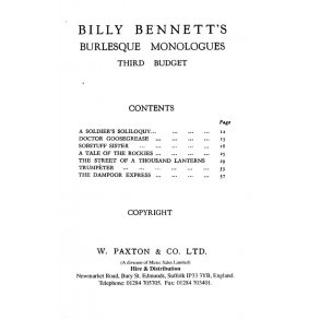 Billy Bennett: Third Budget Of Burlesque Monologues