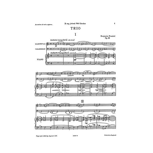 Benjamin Frankel: Trio Op.10 (Score and Parts)