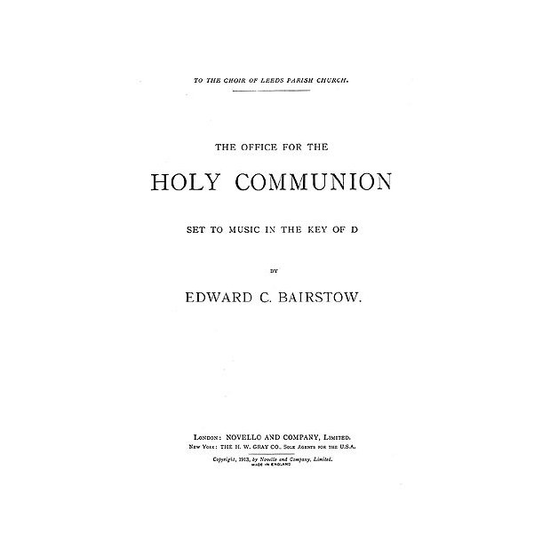 Edward Bairstow: Communion Service In D (Complete) - SATB
