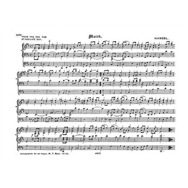 Handel:  March From Ode For St Cecilia's Day For Organ