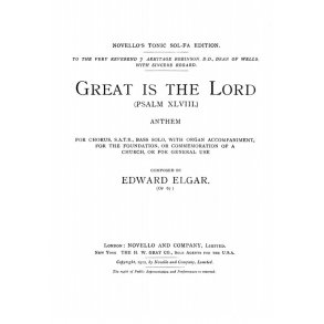 Edward Elgar: Great Is The Lord - Psalm 48 (Bass Solo/SATB)