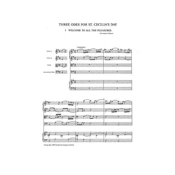 Purcell, H Welcome To All The Pleasures V/S + Strings