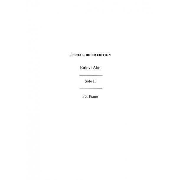 Kalevi Aho: Solo II (Piano)
