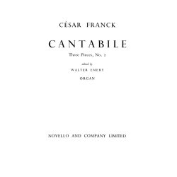 Cesar Franck: 3 Pieces For Organ No.2 Cantabile
