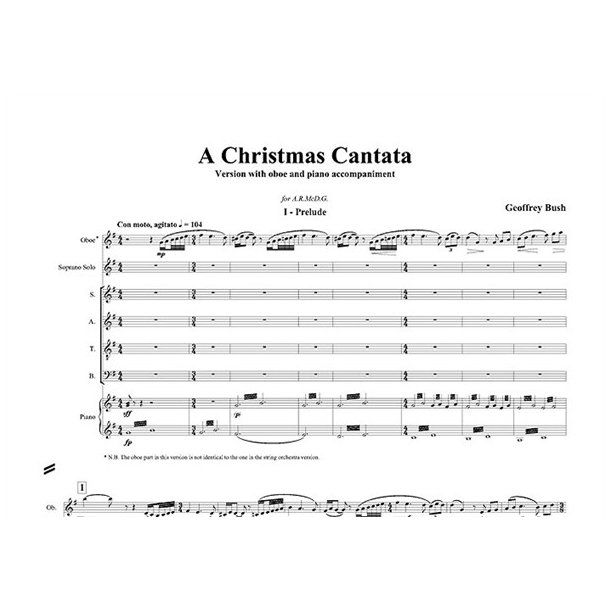 Geoffrey Bush: Christmas Cantata (Score And Oboe Part)