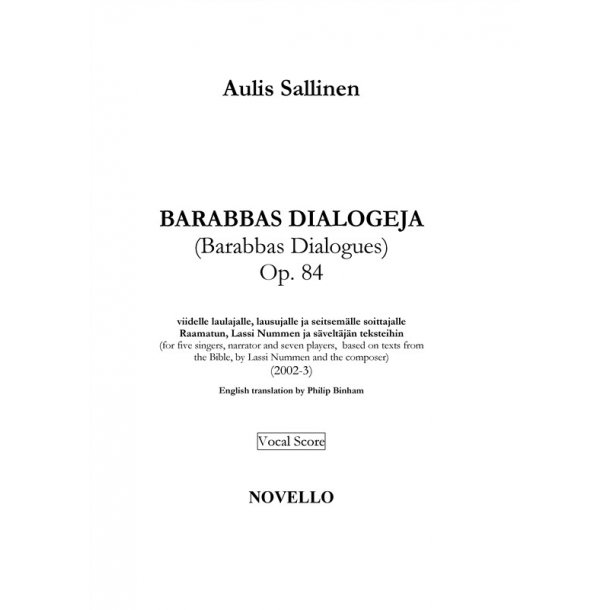 Aulis Sallinen: Barabbas Dialogeja (Barabbas Dialogues) Op.84