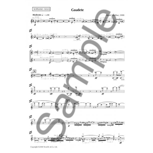 Stuart MacRae &ndash; Gaudete (for soprano and orchestra) Vocal Part