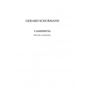 Gerard Schurmann: Canzonetta (Viola/Piano)
