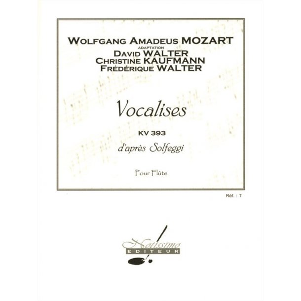 Mozart Kaufmann Vocalises D'apres Solfeggi Flute Book