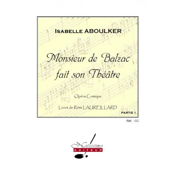 Aboulker Monsieur De Balzac Fait Son Theatre Orchestra Full Score