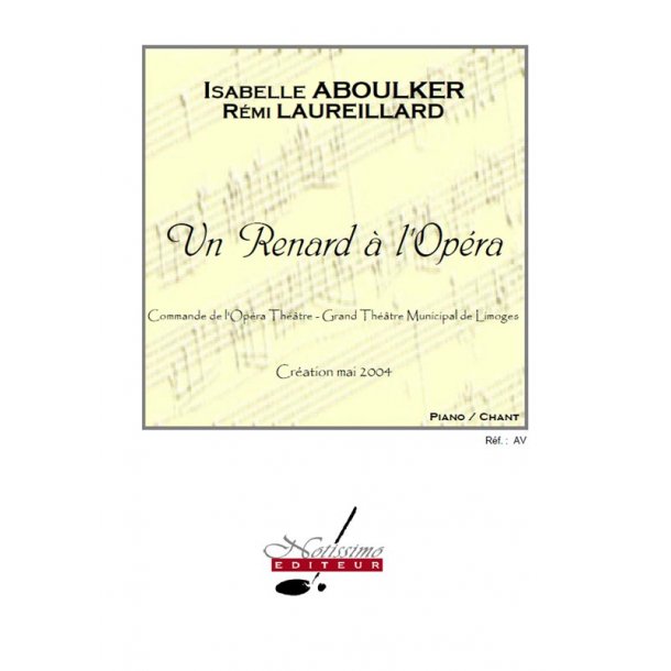 Aboulker Renard A L'opera Voice &amp; Piano Book