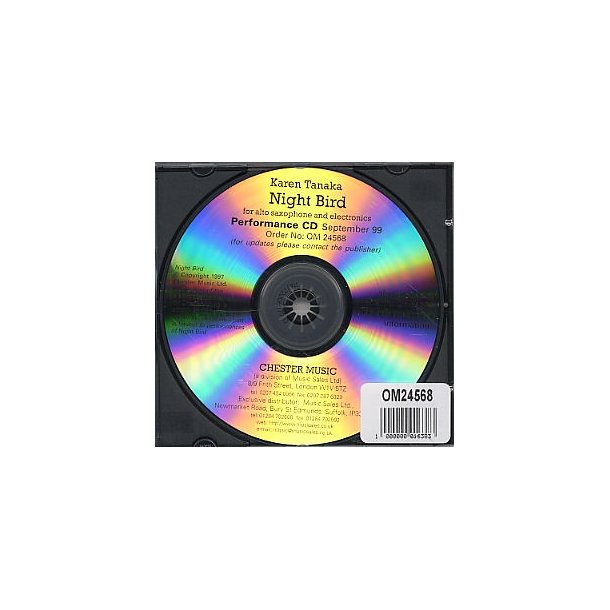 Karen Tanaka: Night Bird For Alto Saxophone And Electronics (Performance CD)