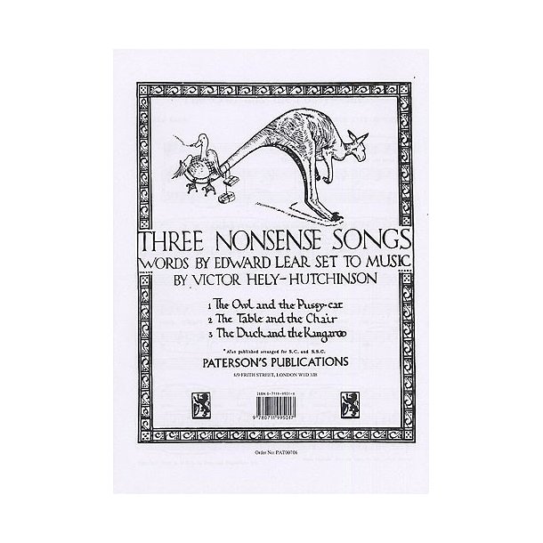 Hely-Hutchinson: Three Nonsense Songs