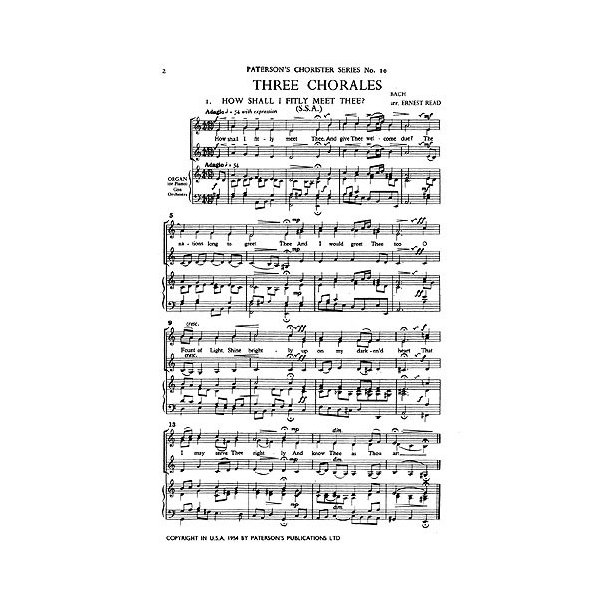 J.S. Bach: Three Chorales (SSA)