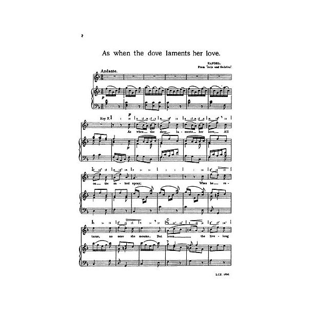 Handel, Gf As When The Dove Laments Her Love Voice/Piano