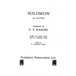 G.F. Handel: Solomon - Vocal Score (Diack)