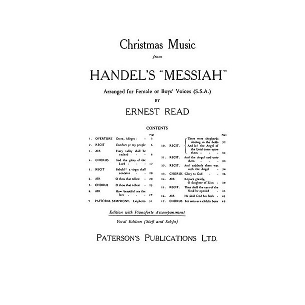 G.F. Handel: Christmas Music From Messiah (SSA)