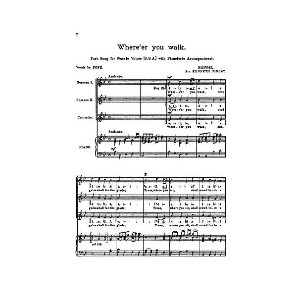 Handel, Gf Where'er You Walk Ssa