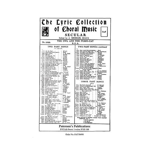 Victor Hely-Hutchinson: The Owl And The Pussy-Cat (SSA)