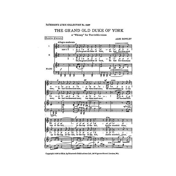 Rowley, A The Grand Old Duke Of York 2pt