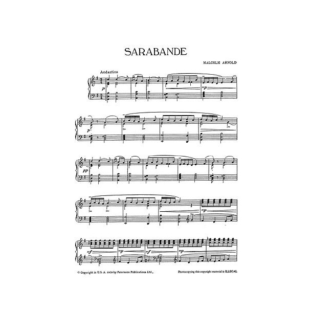 Malcolm Arnold: Sarabande And Polka For Piano