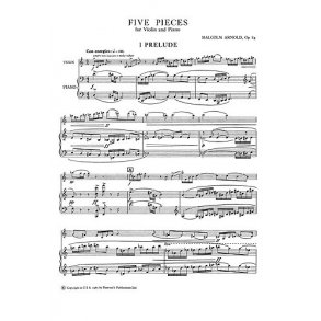 Malcolm Arnold: Five Pieces Op.84 For Violin And Piano