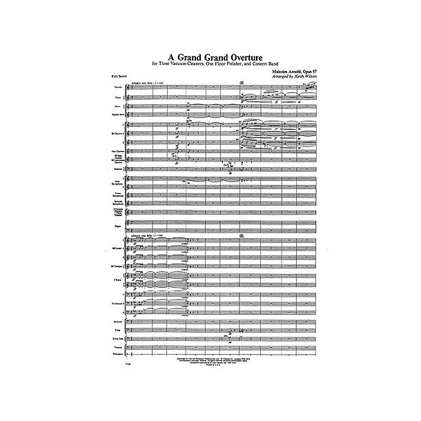 Malcolm Arnold: Grand, Grand Overture (Wind Band)- Score/Parts