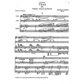 Malcolm Arnold: Piano Trio Op.54 (Score/Parts)