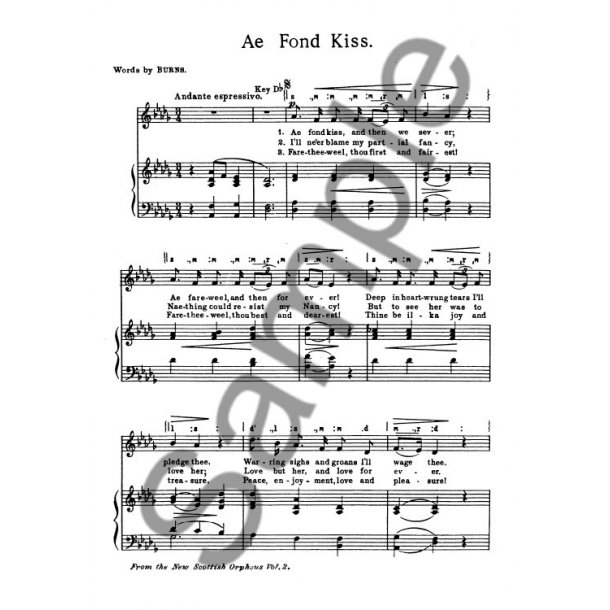 Diack Ae Fond Kiss Voice/Piano