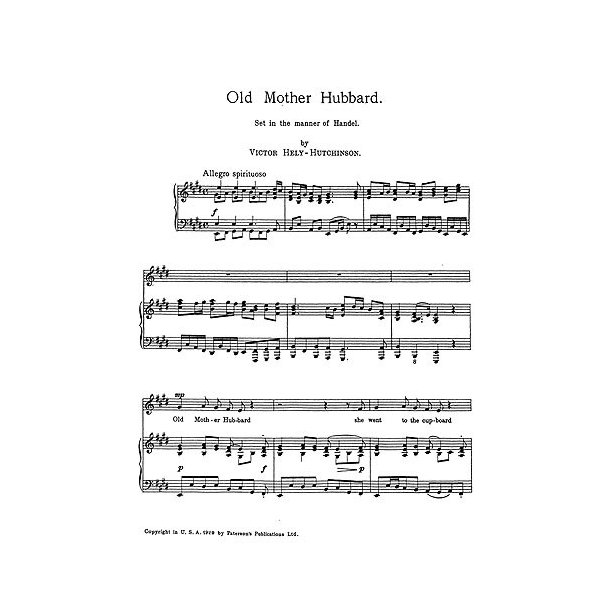 Victor Hely-Hutchinson: Old Mother Hubbard (Medium Voice/Piano)