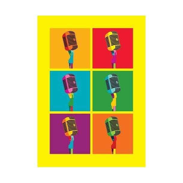 Pop Art: Microphone - Greeting Card