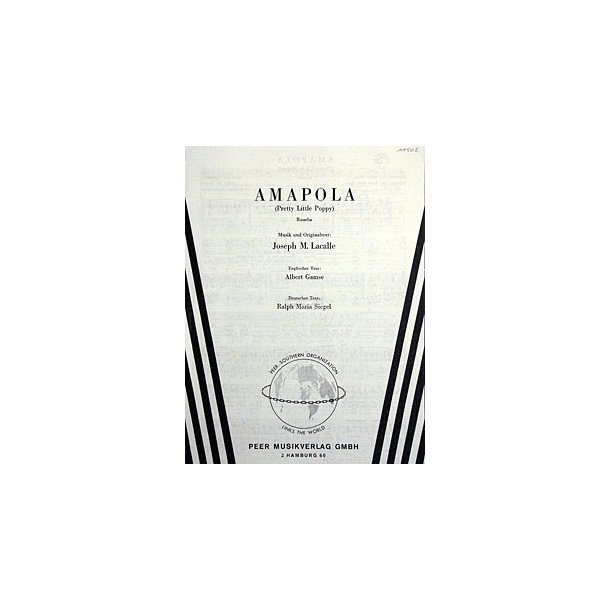 AMAPOLA SINGLE SHEET FOR VOICE AND PIANO