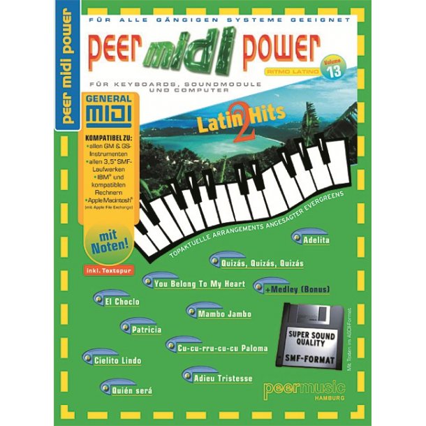 PEER MIDI POWER VOL 13 LATIN HITS 2 PV BK/MIDI DISC