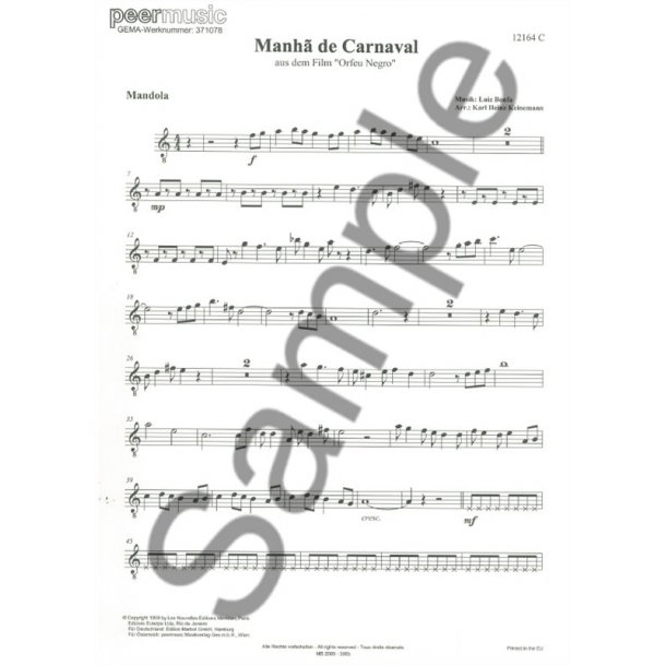 MANHA DE CARNAVAL MANDOLIN 2 PART