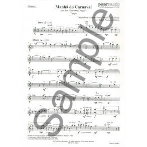 MANHA DE CARNAVAL GUITAR 4TET SCORE