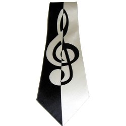 Silk Tie: Contemporary Treble Clef Design