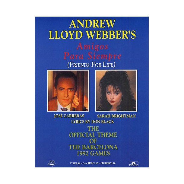 Andrew Lloyd Webber Amigos Para Siempre (Friends for Life) Sheet