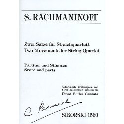 Sergei Rachmaninov: Two Movements For String Quartet