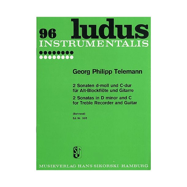 Georg Philipp Telemann: 2 Sonatas in D Minor and C - Treble Recorder And Guitar